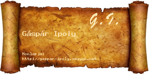 Gáspár Ipoly névjegykártya
